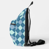 Blaue Raute Vintages Muster Crossbody Bag (Rechts)