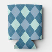 Blaue Raute Vintages Muster Dosenkühler (Rückseite)