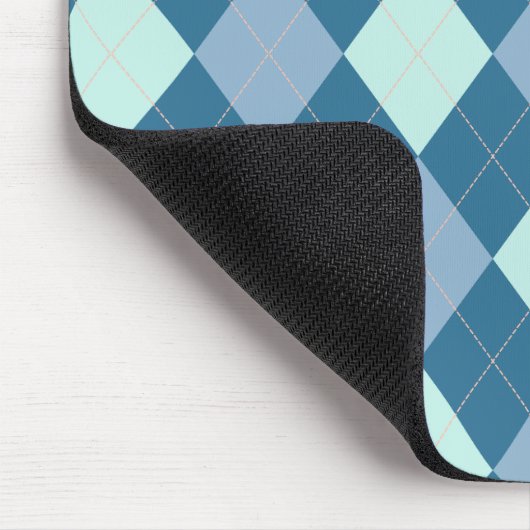 Blaue Raute Vintages Muster Mousepad (Ecke)