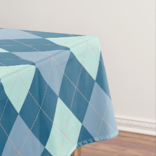 Blaue Raute Vintages Muster Tischdecke