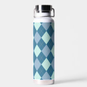 Blaue Raute Vintages Muster Trinkflasche (Rückseite)