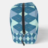 Blaue Raute Vintages Muster Waschbeutel (Rechts)
