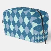 Blaue Raute Vintages Muster Waschbeutel (Rechte Ecke)