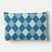 Blaue Raute Vintages Muster Zubehörtasche (Rückseite)