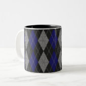 Blaue Rauten-Kaffee-Tasse Zweifarbige Tasse (Vorderseite Links)