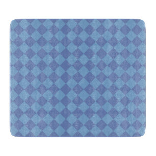 Blaue Rauten-Karomuster Schneidebrett