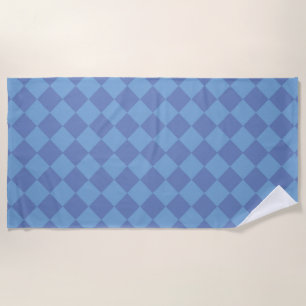 Blaue Rauten-Muster mit Karos  Strandtuch