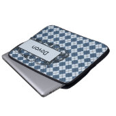Blaue Rauten-personalisierte Laptop-Tasche 15 Zoll Laptopschutzhülle (Vorne Knopf)
