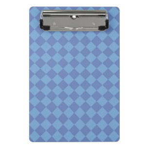 Blaue Rautenmuster-Schachbrett Mini Klemmbrett