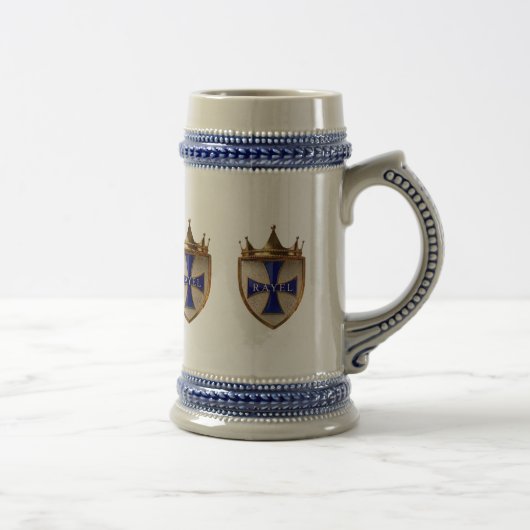 Blaue Rayel-Crest-Stein-Tasse Bierglas (Rechts)