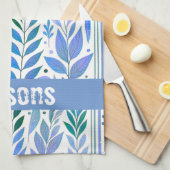 Blaue Reben, blau und periwinkle Geschirrtuch (Viertel Falte)