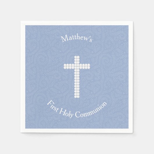 Blaue Reben und Streifen Serviette (Vorderseite)