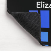 Blaue Rechteck-Fliesen Personalisiert Mousepad (Ecke)