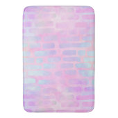 Blaue Rechteck-Formen auf rosa Hintergrund Badematte (Vorderseite Vertikal)