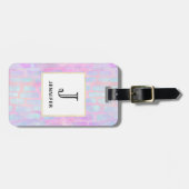 Blaue Rechteck-Formen auf rosa Hintergrund Gepäckanhänger (Vorderseite horizontal)