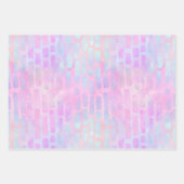 Blaue Rechteck-Formen auf rosa Hintergrund Geschenkpapier Set (Vorderseite 2)