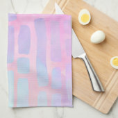 Blaue Rechteck-Formen auf rosa Hintergrund Geschirrtuch (Viertel Falte)