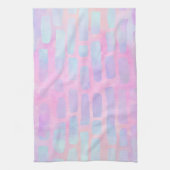 Blaue Rechteck-Formen auf rosa Hintergrund Geschirrtuch (Vertikal)