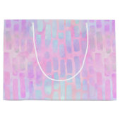 Blaue Rechteck-Formen auf rosa Hintergrund Große Geschenktüte (Vorderseite)