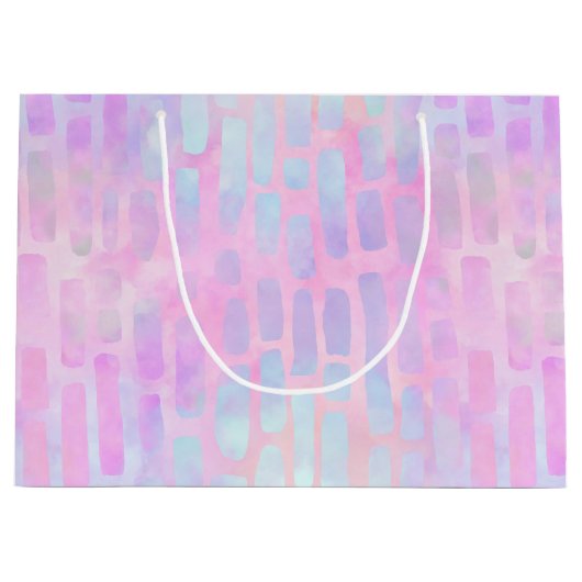 Blaue Rechteck-Formen auf rosa Hintergrund Große Geschenktüte (Vorderseite)