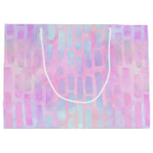 Blaue Rechteck-Formen auf rosa Hintergrund Große Geschenktüte (Rückseite)