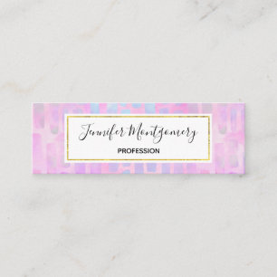 Blaue Rechteck-Formen auf rosa Hintergrund Mini Visitenkarte