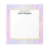 Blaue Rechteck-Formen auf rosa Hintergrund Notizblock (Vorderseite)