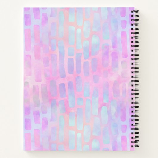 Blaue Rechteck-Formen auf rosa Hintergrund Notizblock (Rückseite)