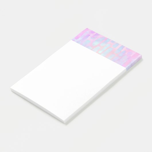 Blaue Rechteck-Formen auf rosa Hintergrund Post-it Klebezettel (angewinkelt)