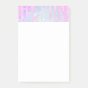 Blaue Rechteck-Formen auf rosa Hintergrund Post-it Klebezettel