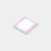 Blaue Rechteck-Formen auf rosa Hintergrund Post-it Klebezettel (angewinkelt)