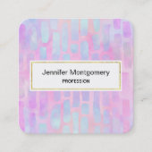 Blaue Rechteck-Formen auf rosa Hintergrund Quadratische Visitenkarte (Vorderseite)