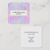 Blaue Rechteck-Formen auf rosa Hintergrund Quadratische Visitenkarte (Vorne/Hinten)