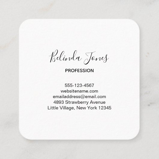 Blaue Rechteck-Formen auf rosa Hintergrund Quadratische Visitenkarte (Rückseite)