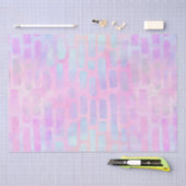 Blaue Rechteck-Formen auf rosa Hintergrund Seidenpapier (Handwerk)