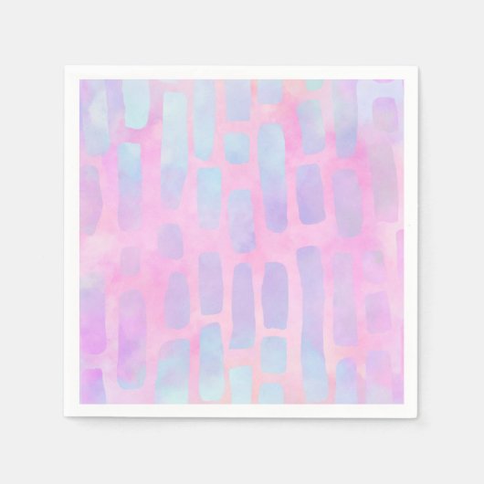 Blaue Rechteck-Formen auf rosa Hintergrund Serviette (Vorderseite)