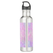 Blaue Rechteck-Formen auf rosa Hintergrundmonogram Edelstahlflasche (Rückseite)