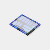 Blaue rechteckige Fliesen Personalisiert Post-it Klebezettel (angewinkelt)