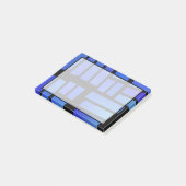 Blaue rechteckige Fliesen Post-it Klebezettel (angewinkelt)