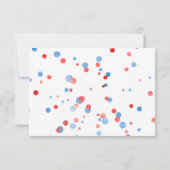 BLAUE RED SPOT BALLOON ALLES SCHWARZ SAVE THE DATE RSVP KARTE (Rückseite)