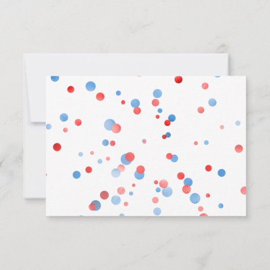 BLAUE RED SPOT BALLOON ALLES SCHWARZ SAVE THE DATE RSVP KARTE (Rückseite)