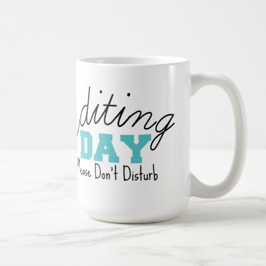 Blaue redigierende TagesTasse Kaffeetasse (Rechts)