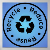 Blaue Reduktion, Wiederverwendung, Gerecycelt Plak Poster (Vorne)