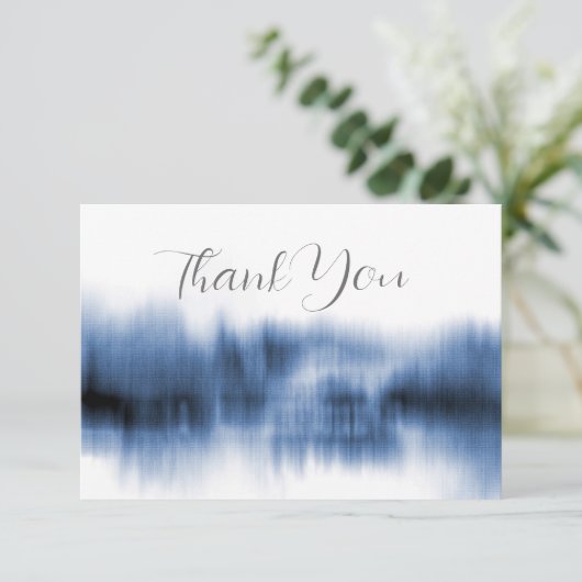 Blaue Reflektion Dankeskarte (Stehend Vorderseite)
