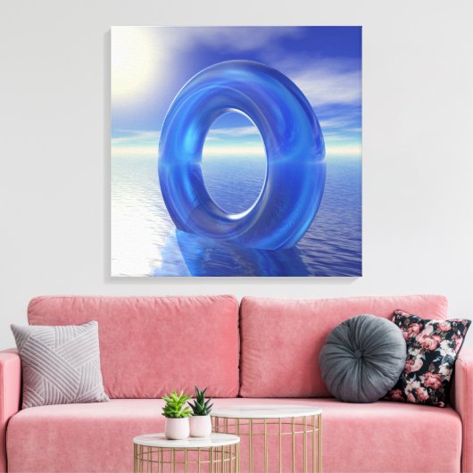 Blaue Reflektionen Leinwanddruck (Insitu (Wohnzimmer))