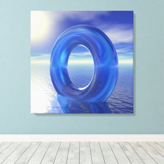 Blaue Reflektionen Leinwanddruck (Insitu (Holzboden))