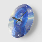 Blaue Reflektionen Runde Wanduhr (Winkel)