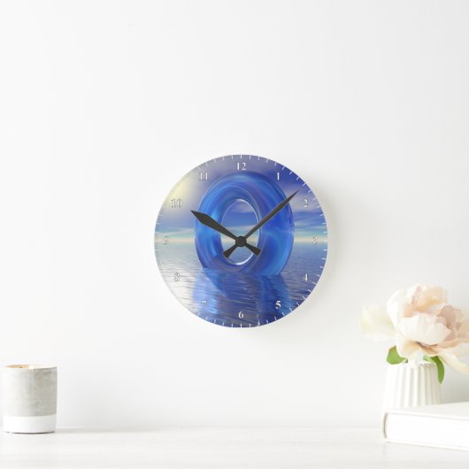 Blaue Reflektionen Runde Wanduhr (Zuhause)