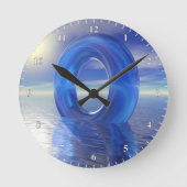Blaue Reflektionen Runde Wanduhr (Vorderseite)