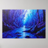 Blaue Reflexionen im mystischen Wald Poster (Vorne)